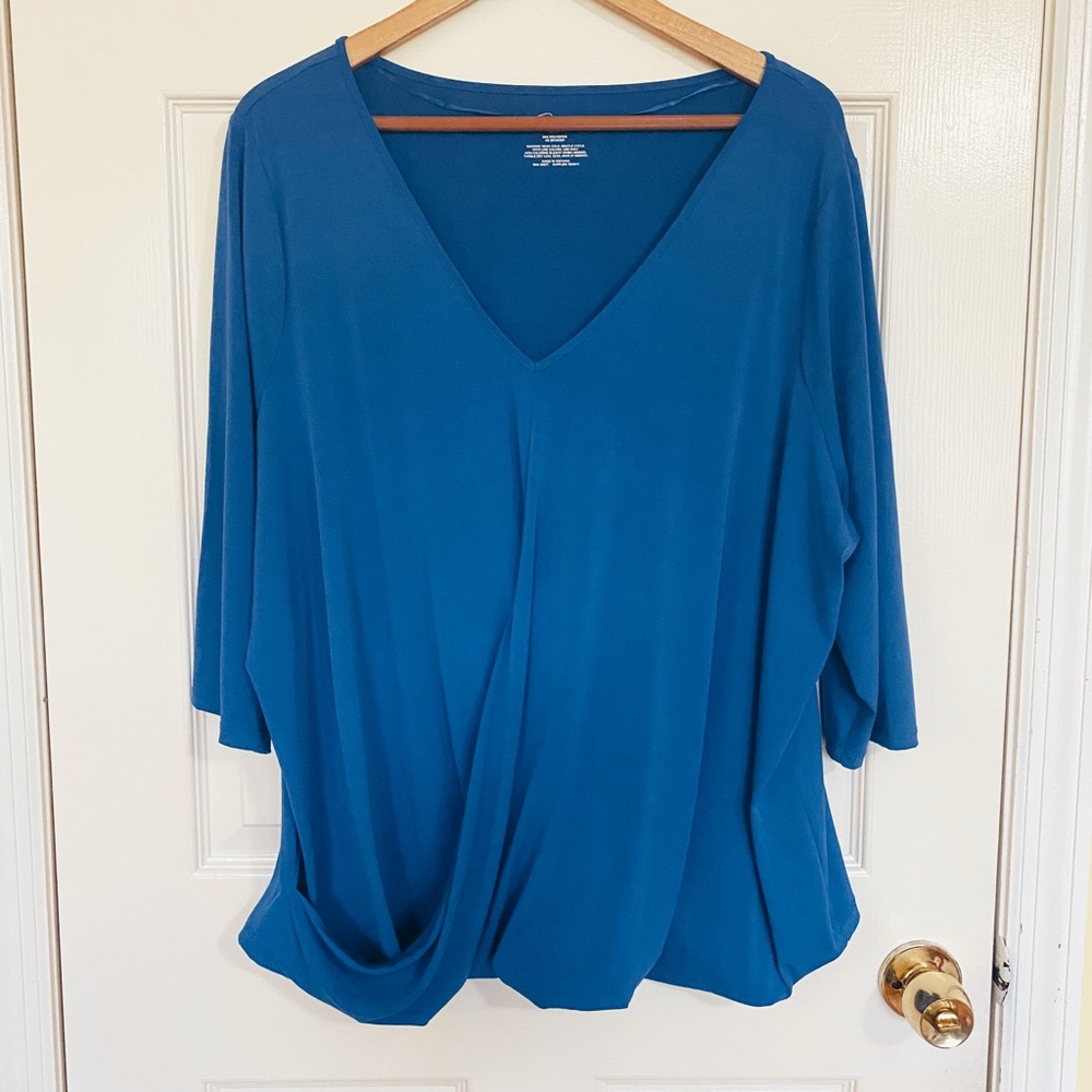 Royal Blue Quarter Sleeve Blouse by Boutique